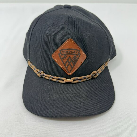 Findlay Snapback Baseball Hat Men Cap Lace Tied Link String Logo Emblem Black - Picture 4 of 12